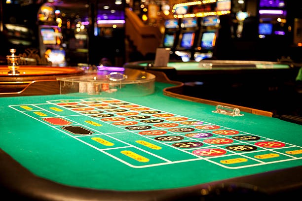 Our live dealer baccarat studio with table and card area